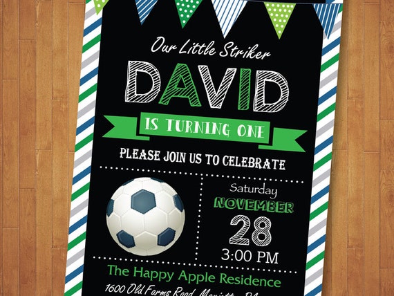 Invitation Anniversaire De Football Avec Une Photo Fete Etsy