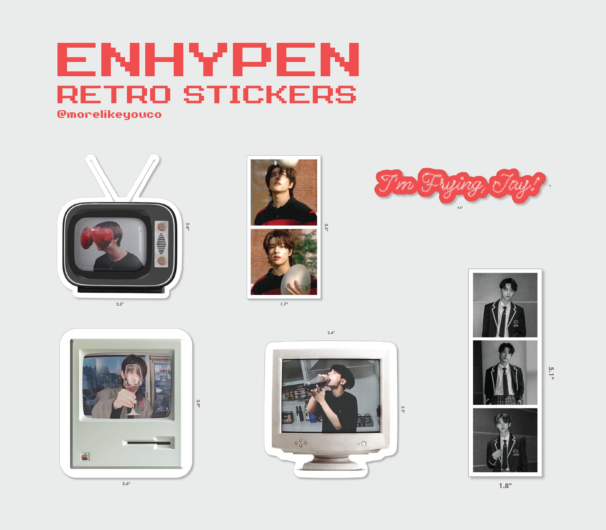 enhypen sticker retro meme pack etsy