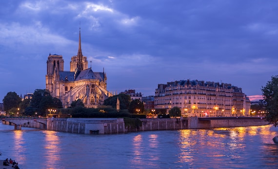 Paris France Notre Dame Cathedral Art Photography Print Wall Decor