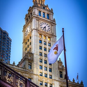 Chicago Wrigley Building Art Color Photography Print Wall Decor