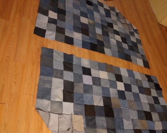 50 Denim Lap Quilt Tops: Upcycled Fabric, 45x64 Inch Quilting Project