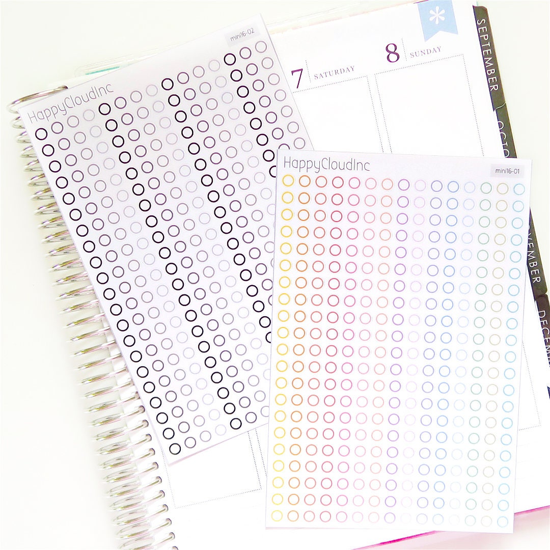 Mini Dot, Circle, Bullet Point Checkbox Stickers | Checklists - Planner ...