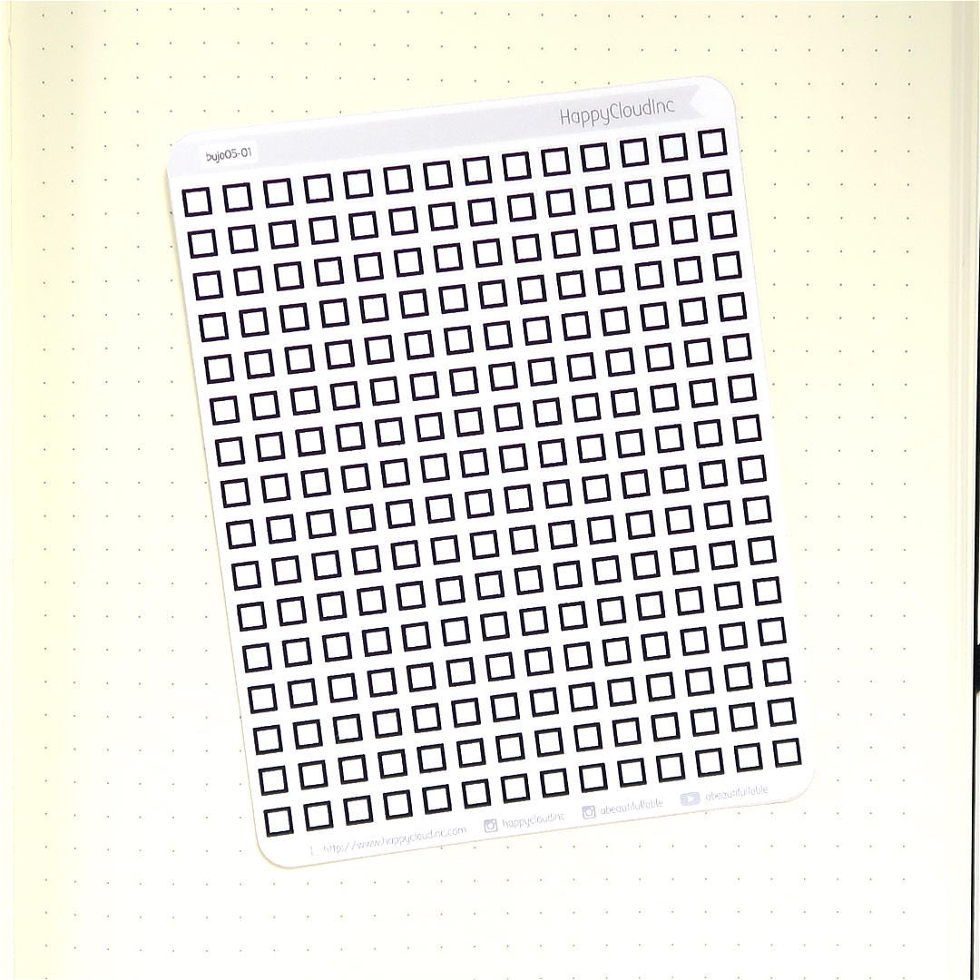 Bullet Journal Mini Checkbox Planner Stickers BUJO Stickers Etsy