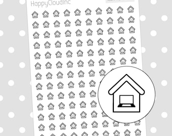 Work From Home Planner Stickers: Mini House Icons