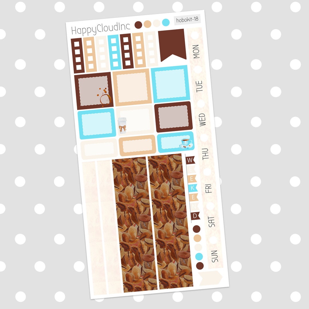 Coffee Hobonichi Weeks Sticker Kit - Etsy