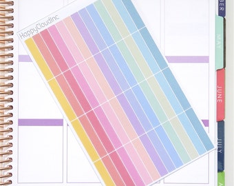 Pastel Rainbow Blank Label Planner Stickers