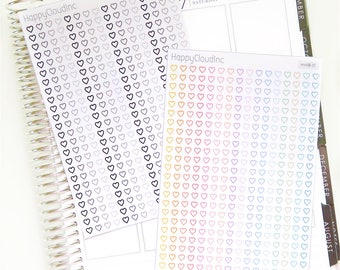 Mini Checkbox Heart Stickers - Planner Stickers