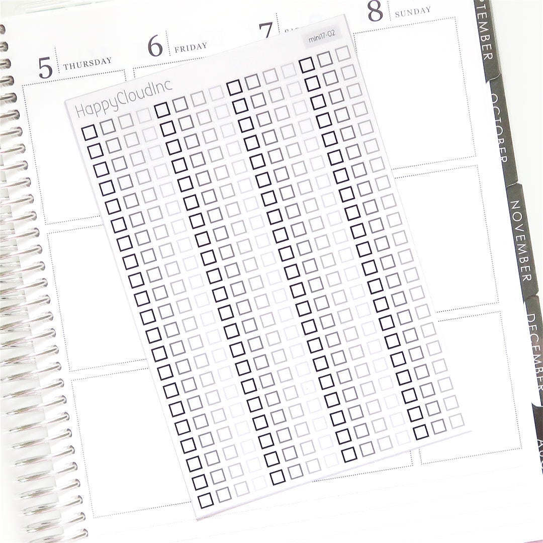 Mini Square Checkbox Planner Stickers | Checklist Stickers - Etsy