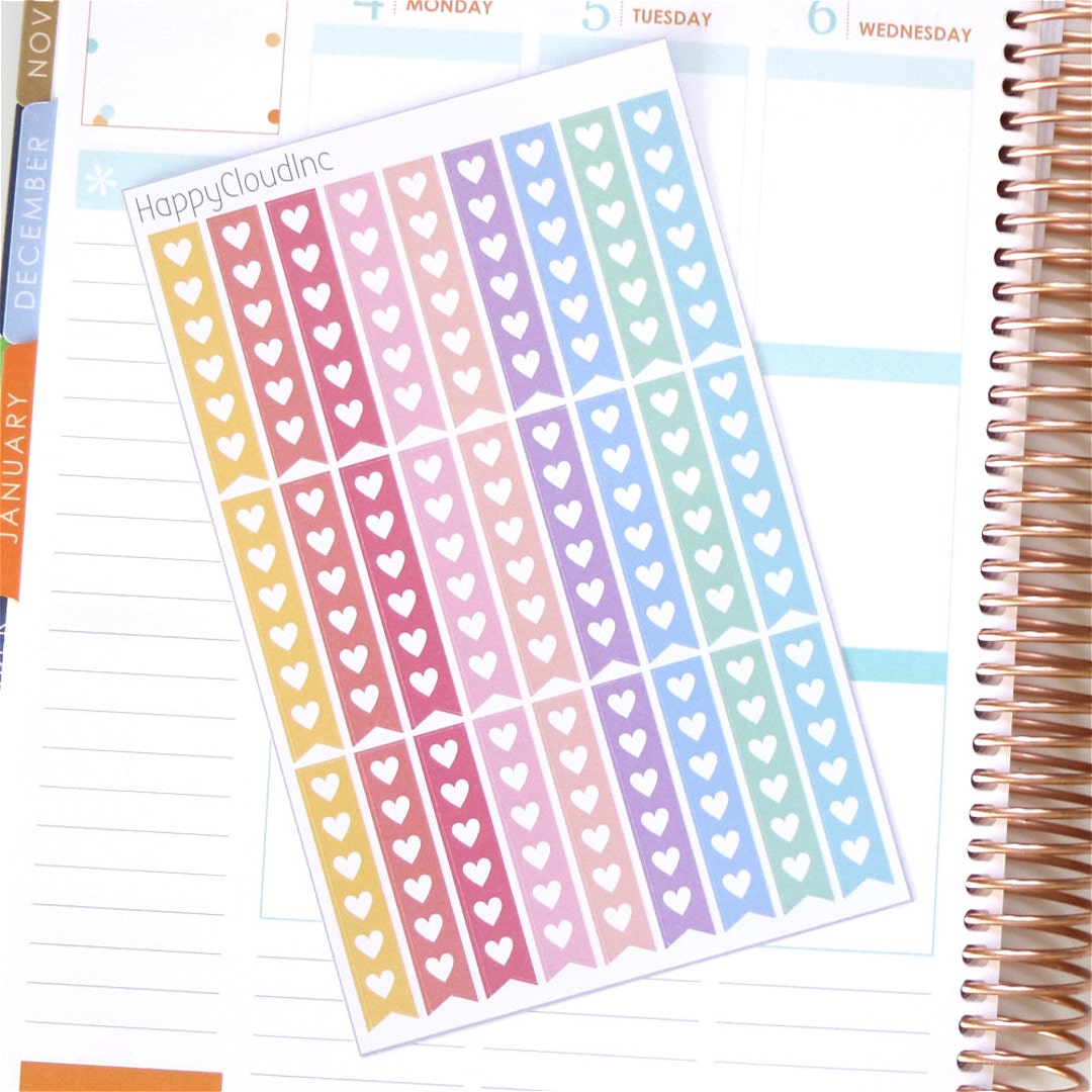 Pastel Rainbow Heart Checklist Planner Stickers 27 Stickers - Etsy