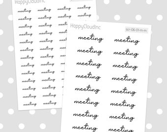 Meeting Script Word Planning Stickers | Planner Stickers (1 Sheet)