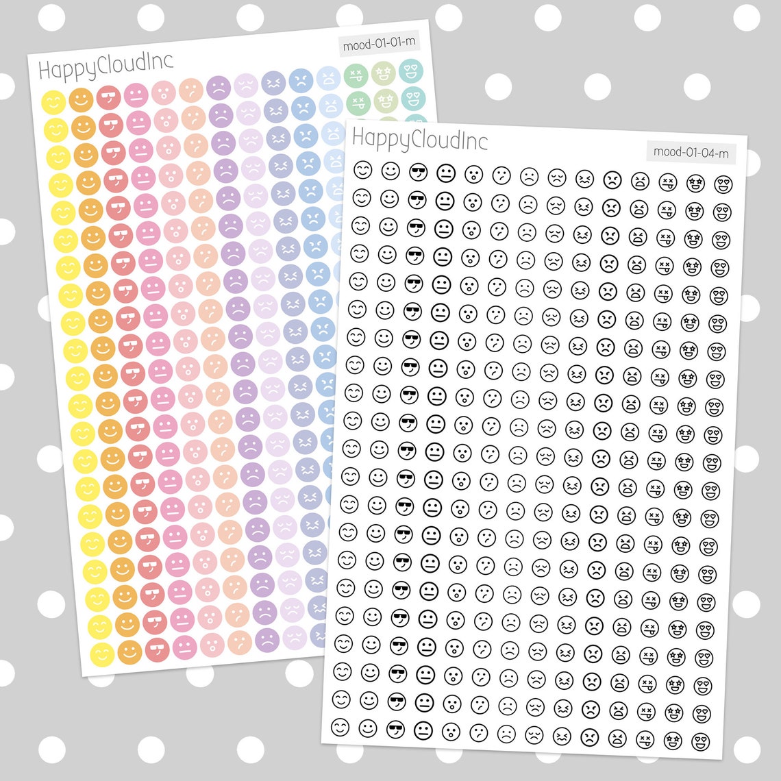 Mini Mood Tracker Stickers - Planner Stickers (1 Sheet) - Etsy