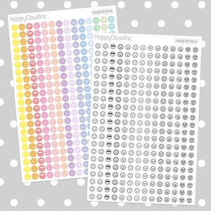 Mini Mood Tracker Stickers - Planner Stickers (1 sheet)
