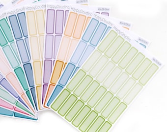 Rounded Quarter Boxes Planner Stickers (28 Stickers per sheet)
