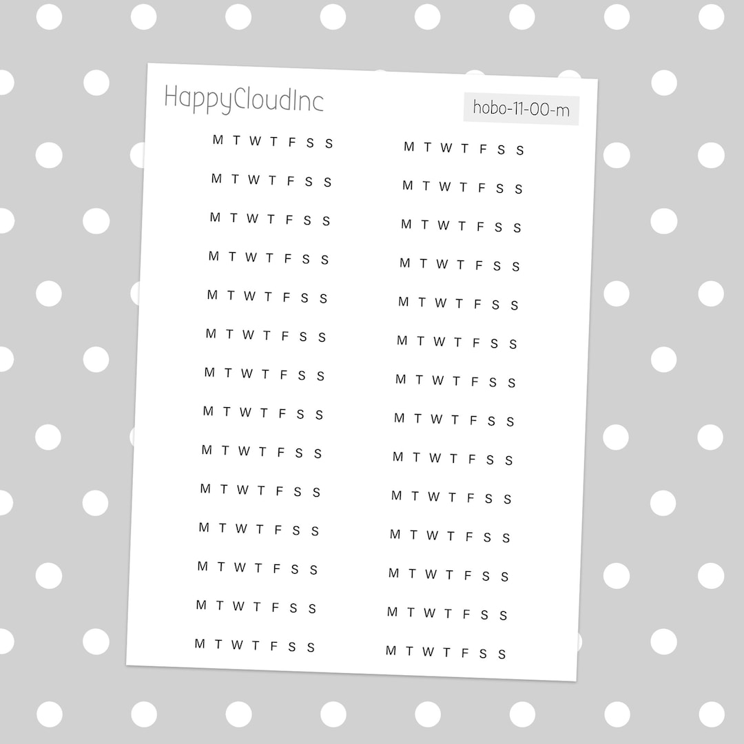 Hobonichi Weeks Habit Tracker Stickers: Minimalist Planner Stickers - Etsy