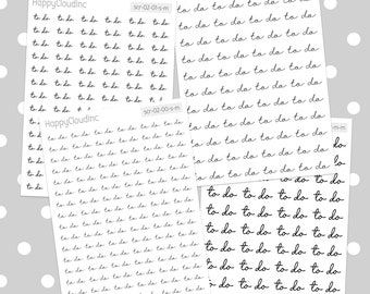 To Do Script Word Planning Stickers | Planner Stickers (1 Sheet)