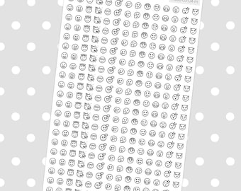 Mini Mood Tracker Stickers for Tired and Sick - Planner Stickers (1 sheet)
