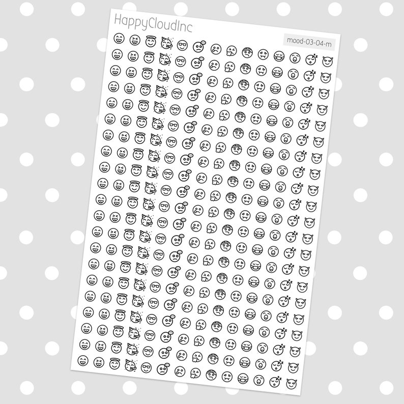 Mini Mood Tracker Stickers for Tired and Sick - Planner Stickers (1 ...