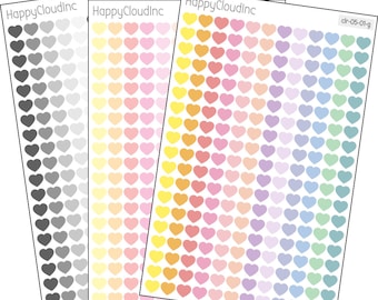 TRANSPARENT Mini HEART Planner Stickers