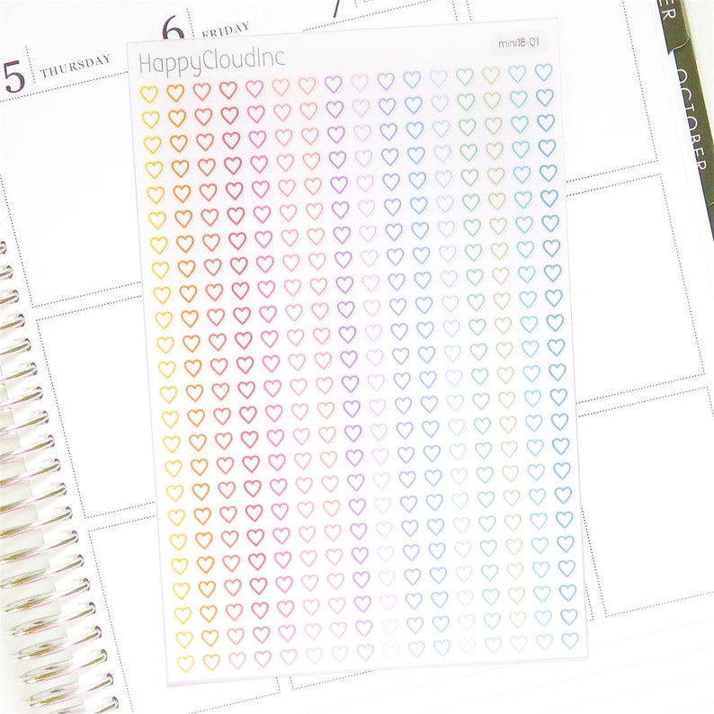 Mini Checkbox Heart Stickers Planner / BUJO Stickers | Etsy