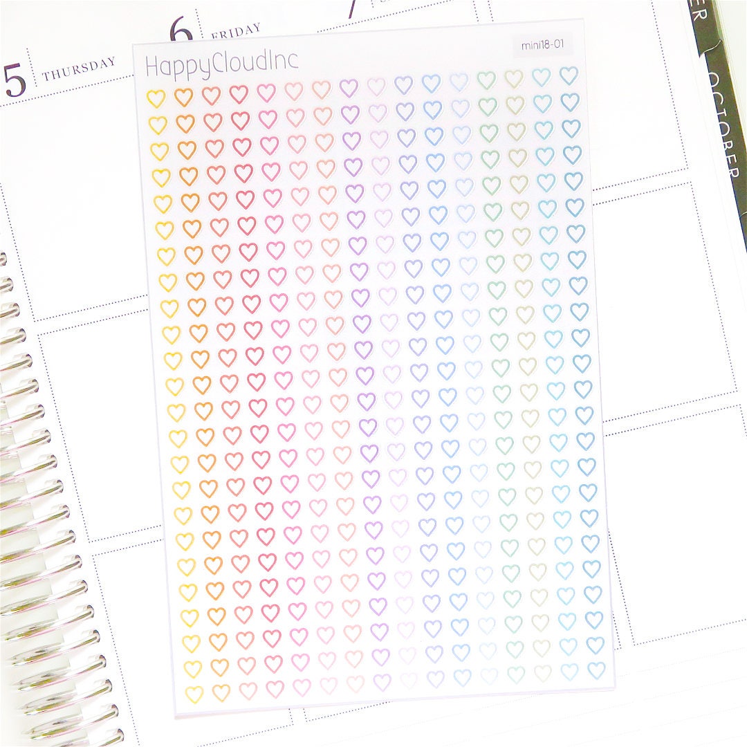 Mini Checkbox Heart Stickers - Planner Stickers - Etsy