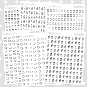 Tiny Drinks Icon Planner Stickers