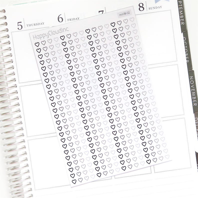 Mini Checkbox Heart Stickers Planner / BUJO Stickers | Etsy
