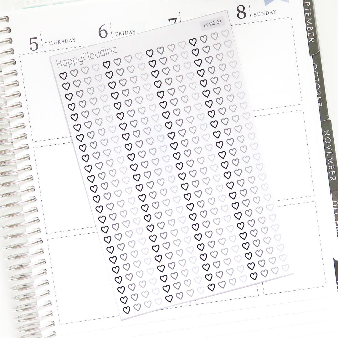 Mini Checkbox Heart Stickers - Planner Stickers - Etsy