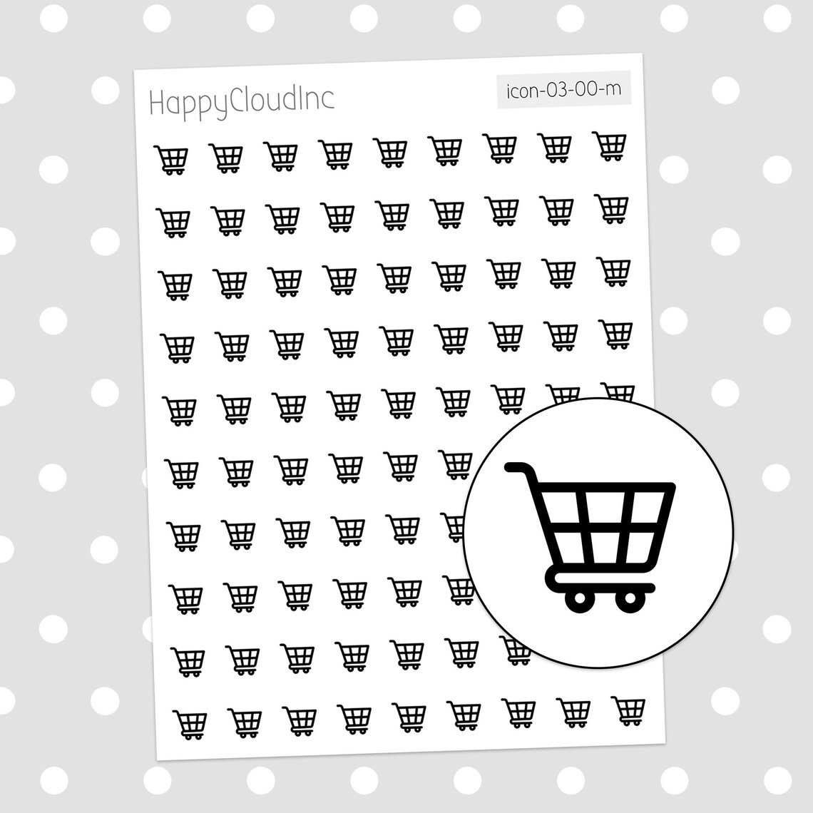 Small Trolley Sticker Tiny Trolley / Shopping Cart Icon Planner Stickers - Etsy