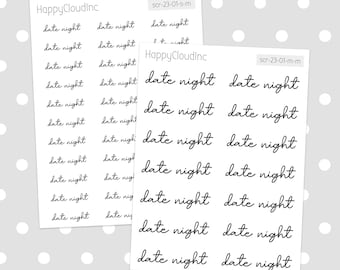 Date Night Script Word Planning Stickers | Planner Stickers (1 Sheet)