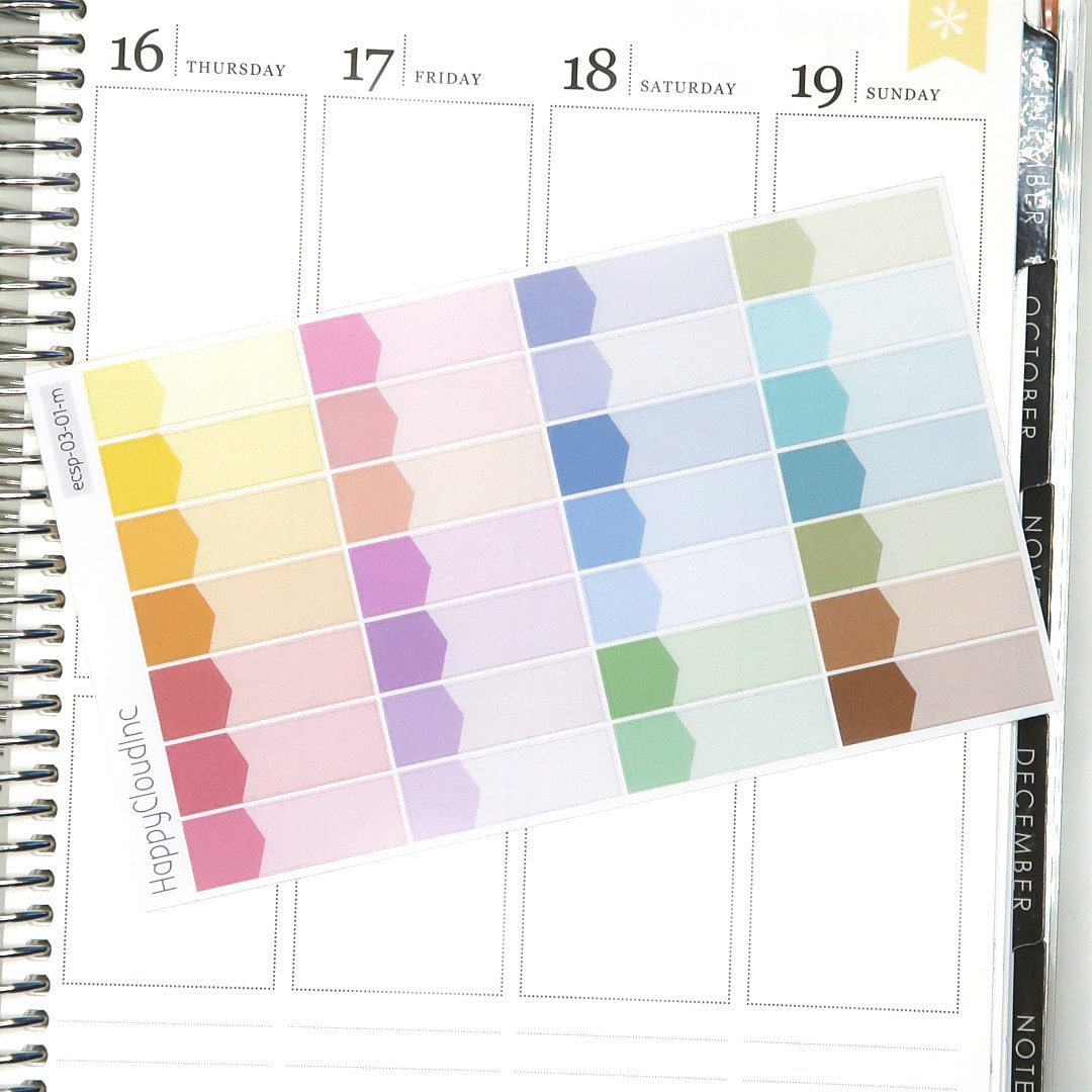 Pastel Rainbow Large Appointment Boxes Planner Stickers (28 Stickers ...