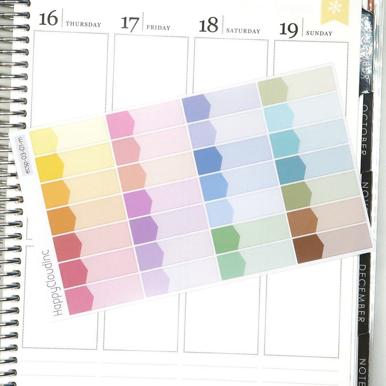 Pastel Rainbow Large Appointment Boxes Planner Stickers (28 Stickers ...