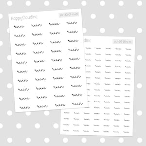 May include: Two sheets of stickers with the word "run" written in cursive. The stickers are black and white and are arranged in a grid pattern. The text "scr-30-01-m-m" and "scr-30-01-s-m" is visible on the sheets.