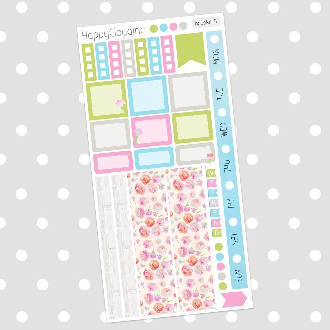 Peony Hobonichi Weeks Sticker Kit - Etsy