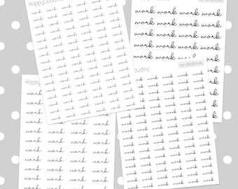 Work Script Word Planning Stickers | Planner Stickers (1 Sheet)
