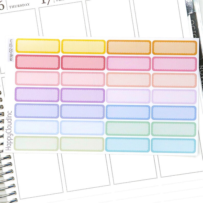 Pastel Rainbow Quarter Boxes Planner Stickers (28 Stickers) - Etsy
