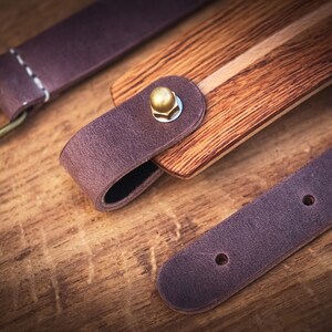 Bike carrying handle. Full-grain vegtanned leather and wood handle. image 4