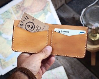 Leather wallet, honey color.