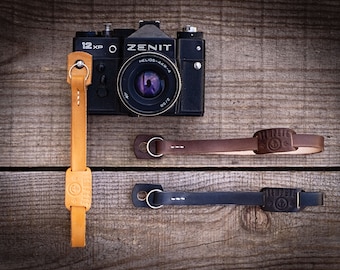 Leather camera strap, custom camera strap. Handmade.