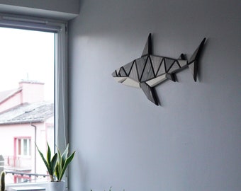 wooden shark wall decor - simple DIY popular now