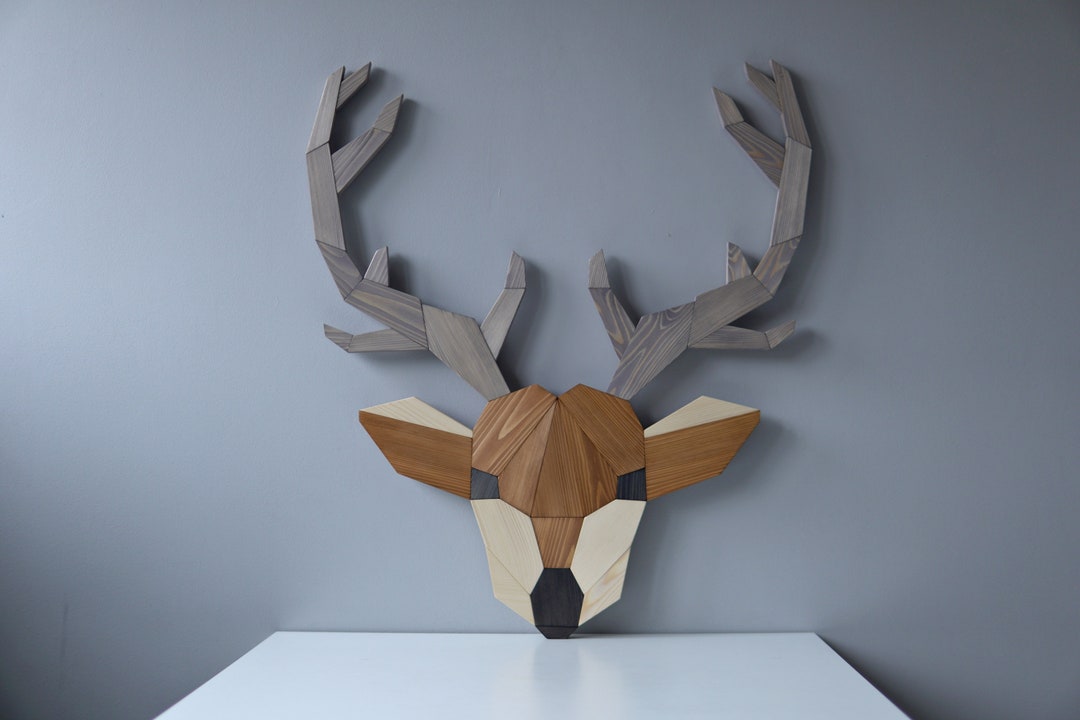 Wooden Deer Wall Decor Art for Wall Etsy