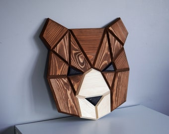 wooden bear wall decor