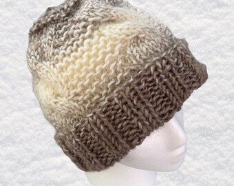 Knit Winter Hat with Classic Cables