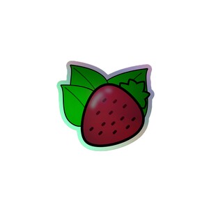 Holographischer Sticker - Erdbeere