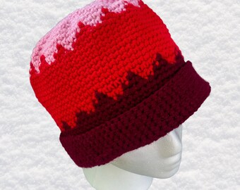 Crochet Hat - Red Gradient