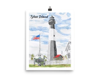 Premium Luster Photo Paper Poster - Tybee Island Lighthouse