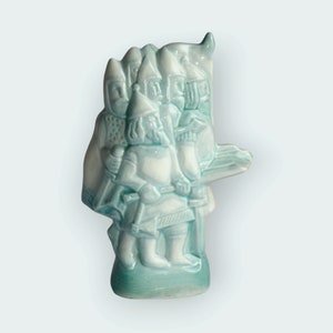 Vintage Ceramic Figurine &quot;Host&quot; ЭТПК ХФ сувенир Рать, USSR decorative white blue faience statuette, collectible Russian gift