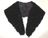 NOS Astrakhan Fur Collar Soviet size 50 L, New old stock fur collar, mid century fashion collar, Russian astrakhan fur collar
