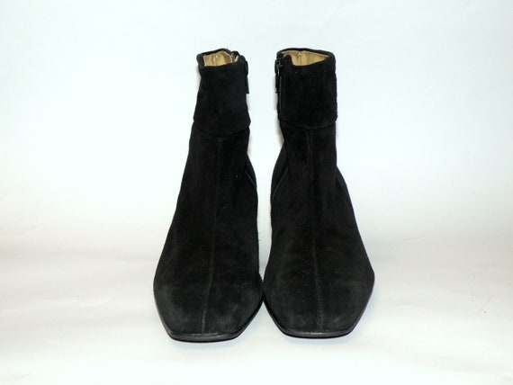 Vintage Pertti Palmroth black suede ankle boots s… - image 2