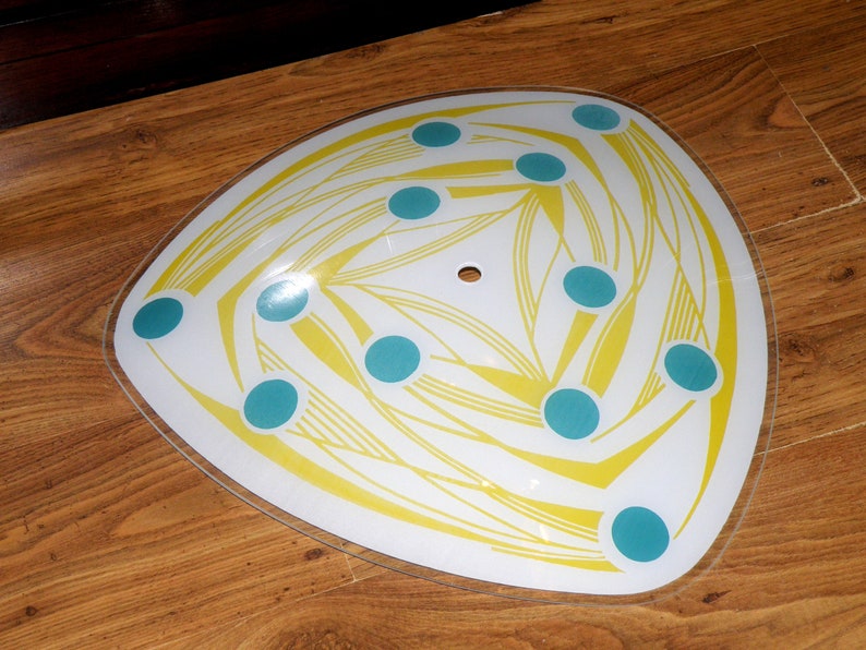 Triangular Lampshade Vintage Large Glass Lampshade, Triangular Ceiling Pendant, Mid-century ...
