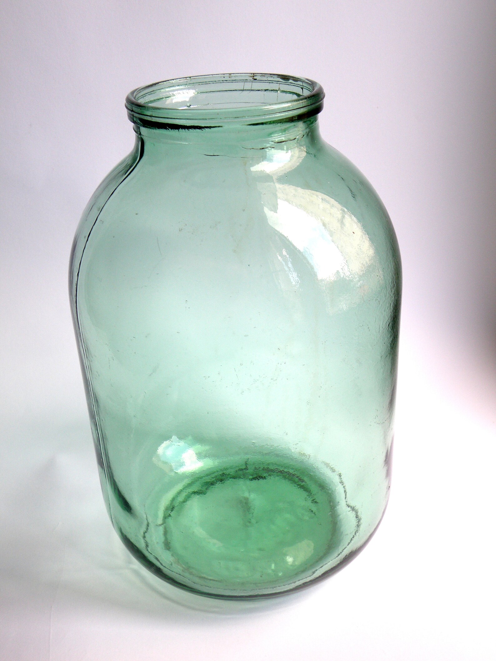 Green Glass Jar 3 Liters 6.3 US pt lqd Vintage Primitive Etsy